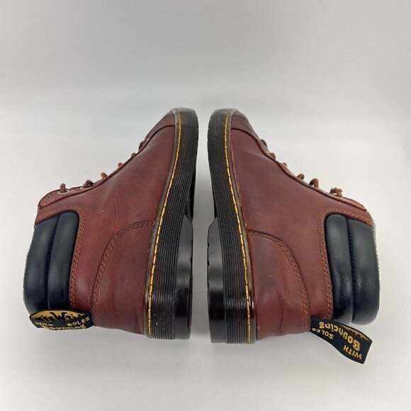 Dr Martens Plaza Bouncing Soles Women Size 8 Mid Top Brown Canvas Ankle Boot - Picture 7 of 12